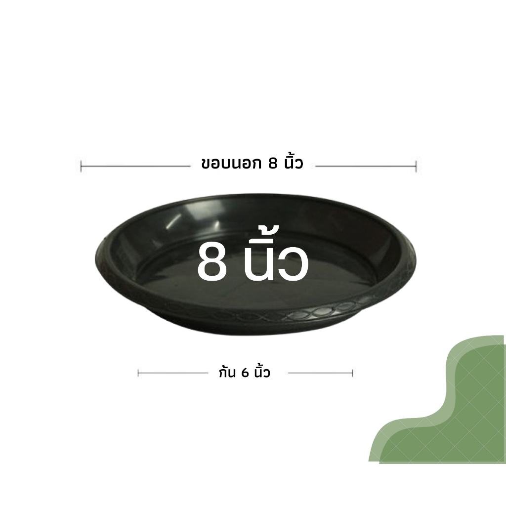 กระถางต้นไม้ 8 นิ้ว กระถางพลาสติก กระถางต้นไม้พลาสติก สีดำเงา สีขาว สีอิฐ (รุ่นหนา) - รูปที่ 3