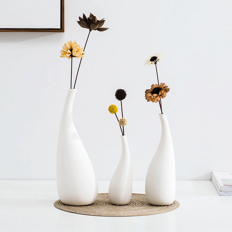 Mixselection แจกันดอกไม้ Vase Ceramics ยให้สวยและทันสมัย มีสามรุ่น ตกแต่งแจกันเซรามิกที่เรียบง่า