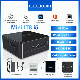 Mini PC, GEEKOM Mini IT8 Intel i5-8279U Mini Desktop Computer 16GB RAM 512GB PCIe SSD, Windows 11 Pro Mini Computer/Dual-Channel DDR4/HDMI2.0 4K UHD/Dual WiFi/BT/Gigabit Ethernet/VESA for Home/Office