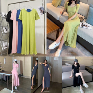 🌈🌿🌸🌺🌼🤎💖💚💙🇰🇷Cotton Front Slit Maxi Dress