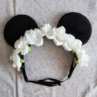 ที่คาดผม มินนี่ (Minnie mouse Headband) แต่งดอกกุหลาบ สีขาว Tokyo Disney Resort ของแท้