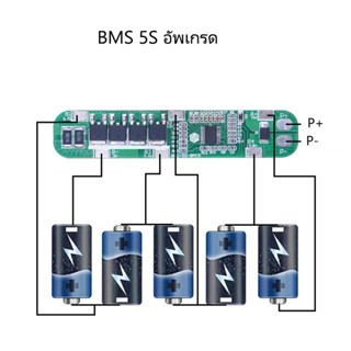 BMS 5S 15A 21V 18650 บอร์ดป้องกันแบตเตอรี่ Lithium Li-ion เหมาะสำหรับแบตเตอรี่ลิเธียมไอออนลิเธียมไอออน