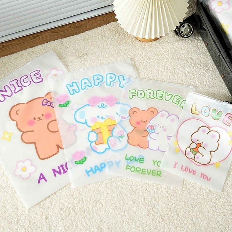 🇹🇭พร้อมส่งจากไทย🇹🇭ถุงซิปพลาสติกพิมพ์ลายน่ารัก/ไม่เจาะรูมี4แบบ4ไซร์ - รูปที่ 2