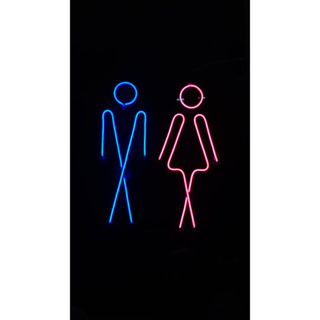 พร้อมส่ง❗️⚡️ ฟรีหม้อแปลงไฟฟ้า ⚡️ NEON TOILET SIGN ป้ายนีออนห้องน้ำแยกชิ้น 50cm