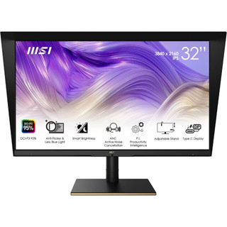 MSI Summit MS321UP 32 Inch 4K UHD Professional Productivity Monitor - 3840 x 2160 IPS Panel, DCI-P3 95% / sRGB 136% Colour Gamut, ΔE≤2 Colour Accuracy, DisplayHDR 600, KVM - DP 1.2a, USB Type-C