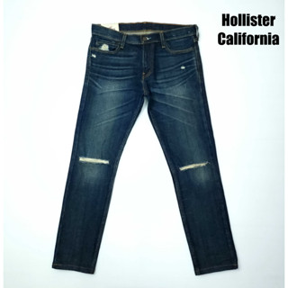 ยีนส์ Hollister เอว 34 เฟดสวย แต่งขาดเข่าเดิม ผ้ายืด ขาเดฟ