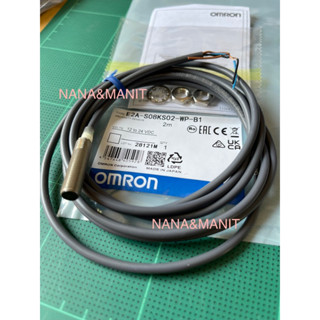 E2A-S08KS02-WP-B1   จับโลหะ หัว M8 หัวเรียบ ระยะจับ 2 MM  3 สาย PNP NO ไฟ 12-24VDC