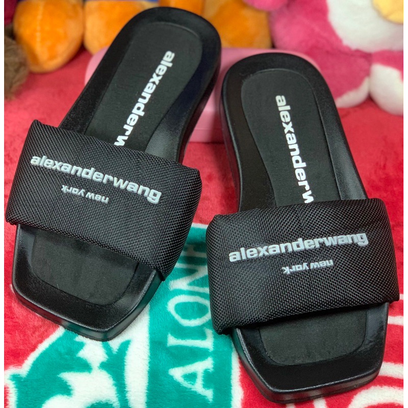 รองเท้าแตะ Alexander Wang Logo AW Pool Slides size 36 มือ2 แท้