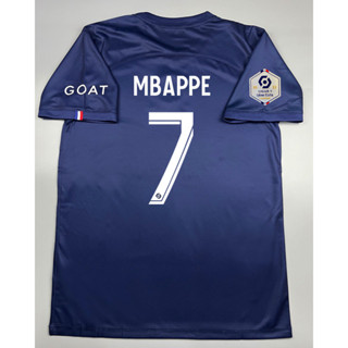 เสื้อบอล แฟนบอล ปารีส เหย้า 2022-23 PSG Home พร้อมเบอร์ชื่อ 7 MBAPPE อาร์มลีควัน แชมป์