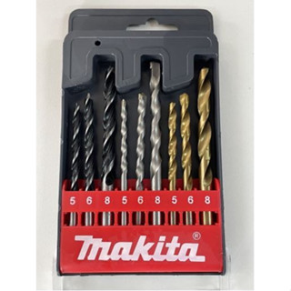 MAKITA ดอกสว่าน เจาะไม้ ปูน เหล็ก 9 ตัว/ชุด เบอร์ 5,6,8