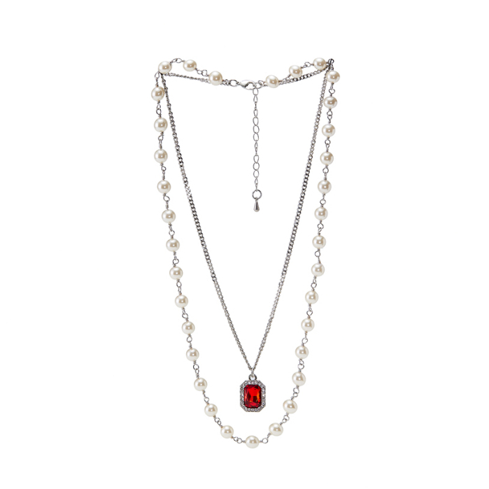 🔥พร้อมส่ง🔥 สร้อยคอ "Pearl & Ruby" จากแบรนด์ NBO ของแท้💯