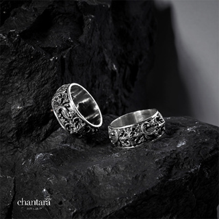 แหวน แหวนชาย แหวนรมดำ แหวนวินเทจ แหวนแฟชั่น เครื่องประดับ แหวนเท่ๆ "Roman Art Deco Ring" แถมฟรีผ้าเช็ดแหวน