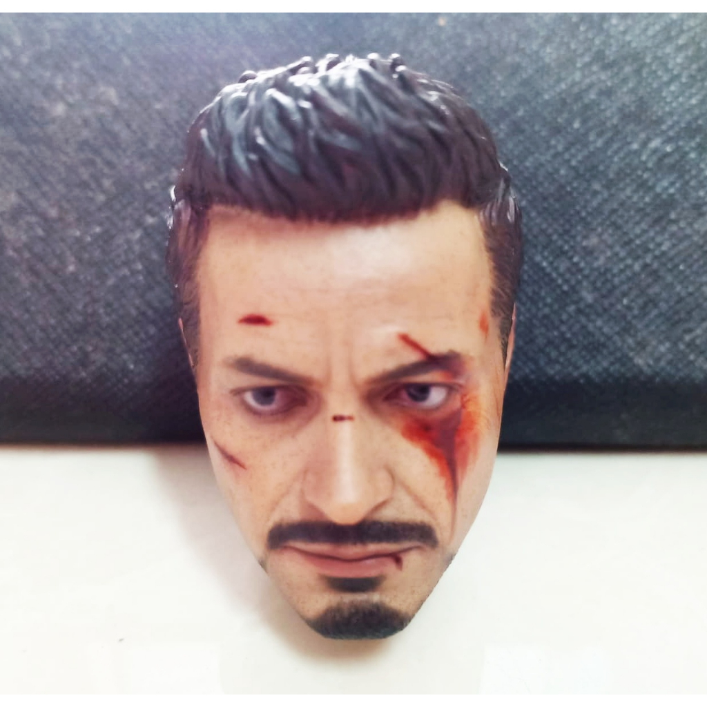 หัวโมเดล Hottoys โทนี่ สตาร์ก หัวแท้ Hot toys Ironman Tony Stark 1/6 Head Sculpt ไว้ใช้สำหรับ โมเดลฮอททอยส์