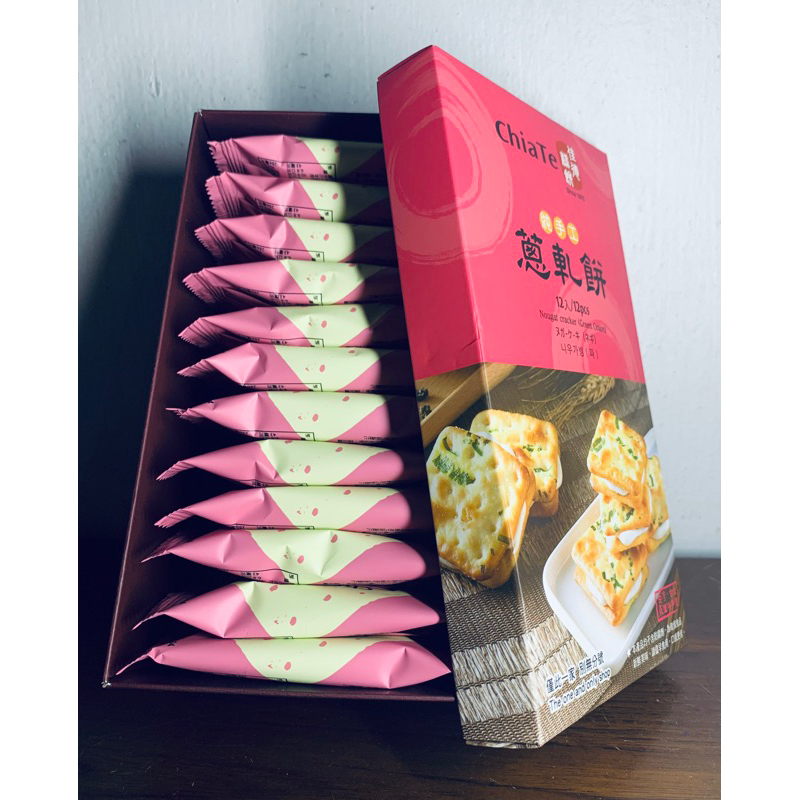 (พร้อมส่งจากกรุงเทพ) แครกเกอร์ตังเมไต้หวัน Chiate เจียเต๋อ กล่อง 12 ชิ้น (หมดอายุ 31 มกราคม 2569)