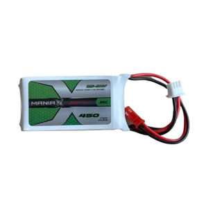 [แบตเตอรี่ 2เซล] ManiaX 7.4V. 450mAh 35C JST plug Lipo battery