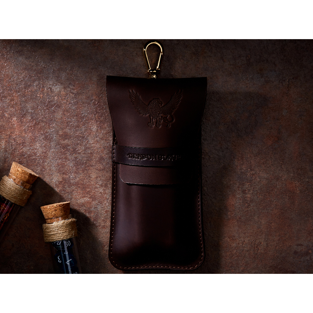 Griffen RPG Double Potion Bag | Large Dice Bag | Brown Leather Bag With Dice Potion Flask Set | Dice