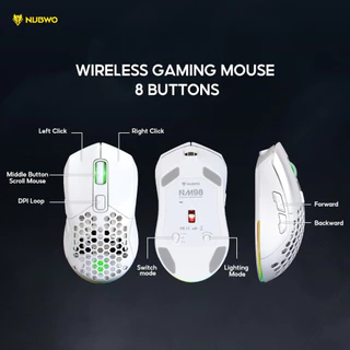 [กรุงเทพฯ ด่วน 4 ชั่วโมง] NUBWO เมาส์เกมมิ่งไวร์เลสได้ บลูทูธได้ มีไฟ RGB ปรับ DPI เปลี่ยนหน้ากากเมาส์ได้ รุ่น NM98