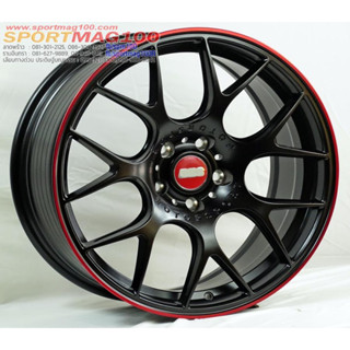 ล้อแม็กใหม่เบา Flowforming Motorsport สีดำด้านขอบแดง 5รู114 ขอบ18นิ้ว