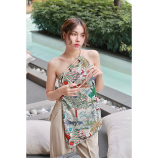 🦩B-177🦩เสื้อคล้องคอ เชือกผูกข้าง SUMMER น่ารัก สายเดี่ยว บราครอป🦩