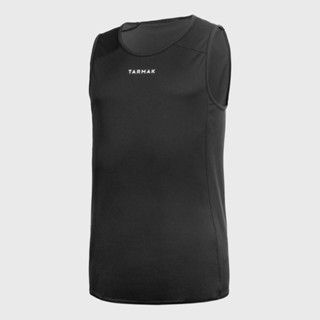 เสื้อกล้าม เสื้อบาสเก็ตบอล เสื้อแขนกุด เสื้อกล้ามบาสเก็ตบอล TARMAK Mens Womens Sleeveless Basketball Jersey T100 Black