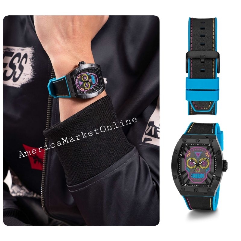 นาฬิกา Guess/ GUESS Black Case Black Silicone Watch (GW0506G1)