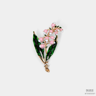 Lily of the Valley Pink Flower Brooch-เข็มกลัดดอกลิลลี่แห่งหุบเขาสีชมพู