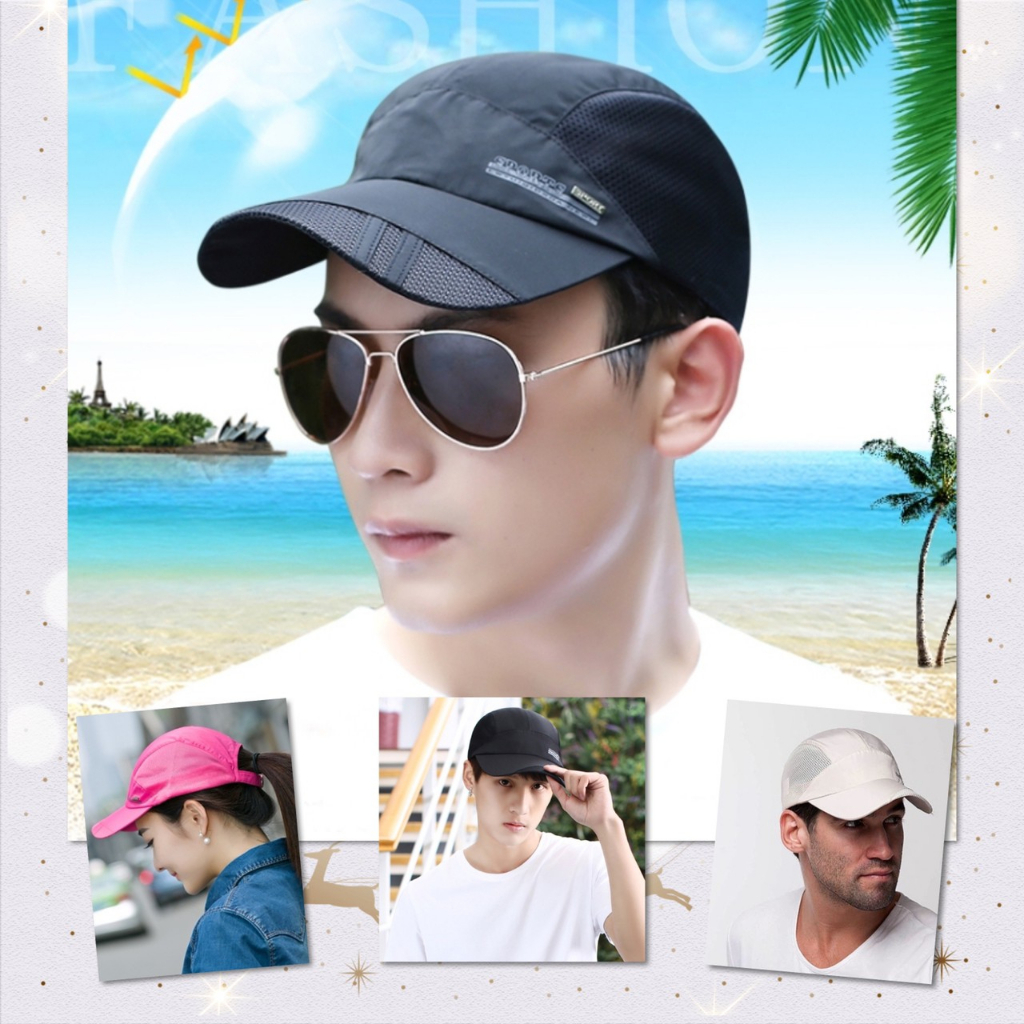 💎 หมวกออกกำลังกาย หมวกแก๊ป ระบายอากาศ ผ้าร่ม เบาสบาย หมวกวิ่ง แฟชั่น เกรดพรีเมี่ยม 💎
