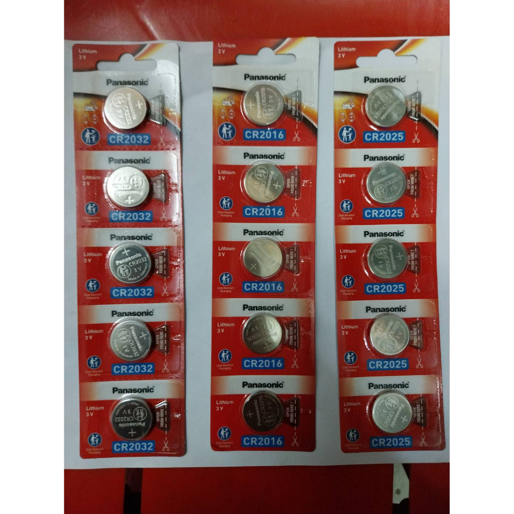PANASONIC ถ่าน Panasonic CR2032   (แผง) CR2016 CR 2025 3V Lithium Battery ของใหม่ ของแท้ 100% ราคายก