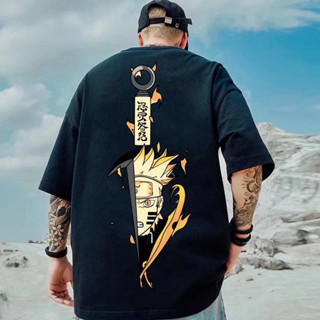 NARUTO จุดใหม่เสื้อยืดนารูโตะพิมพ์เยาวชน(S-5XL)หลวมแฟชั่นคอกลมแขนสั้นเสื้อขนาดใหญ่คู่เสื้อผ้าขนาดบวกท็อปส์ การ์ตูน