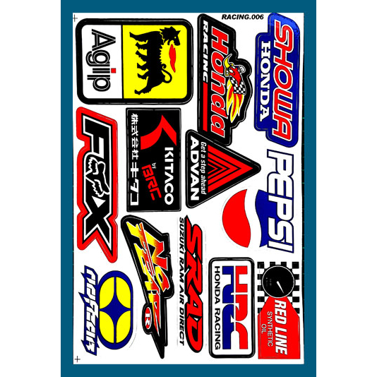 สติกเกอร์ SHOWA HRC Honda Racing Agip สติกเกอร์แต่งรถ สำหรับรถมอเตอร์ไซค์ ติดรถยนต์ หมวกกันน็อค ติดโ