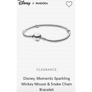 Pandora moments sparkling mickey mouse snake chain bracelet size16, 21 แท้100%