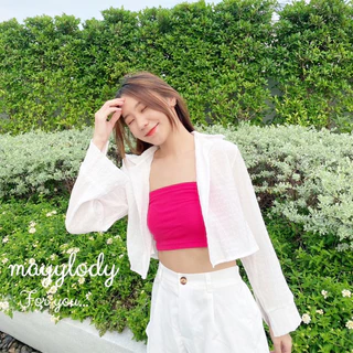 💜mayylody💜 เกาะอก จิ๋วจิ๋ว 17สี สวยแซบเกินต้านมากแม่ๆๆ ❤️💙💛💚 เกาะอกผ้าร่อง ครอปท็อป สายฝอ ชุดไปทะเล