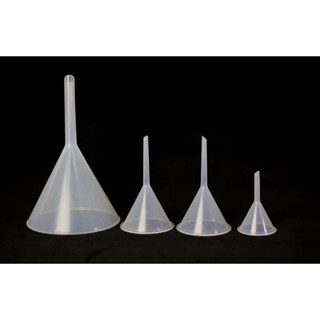 แบบ 20 ชิ้น Plastic PP Funnel กรวยกรองพลาสติก Lab Grade ทนสารเคมี/ร้อน/เย็น ยี่ห้อ Glassco อังกฤษ