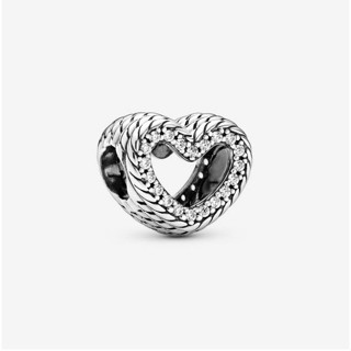 [พร้อมส่ง สินค้าแท้ 💯] Pandora Snake Chain Pattern Open Heart Charm