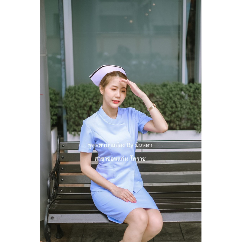 พร้อมส่ง*เฉพาะสื้อ*คอจีนป้ายแขนสั้นและแขนยาว ผ้าวาเลนติโน่ ขาวโอโม่ ชุดพยาบาลสำเร็จรูป ชุดพยาบาลร้านอ๋อง - รูปที่ 3