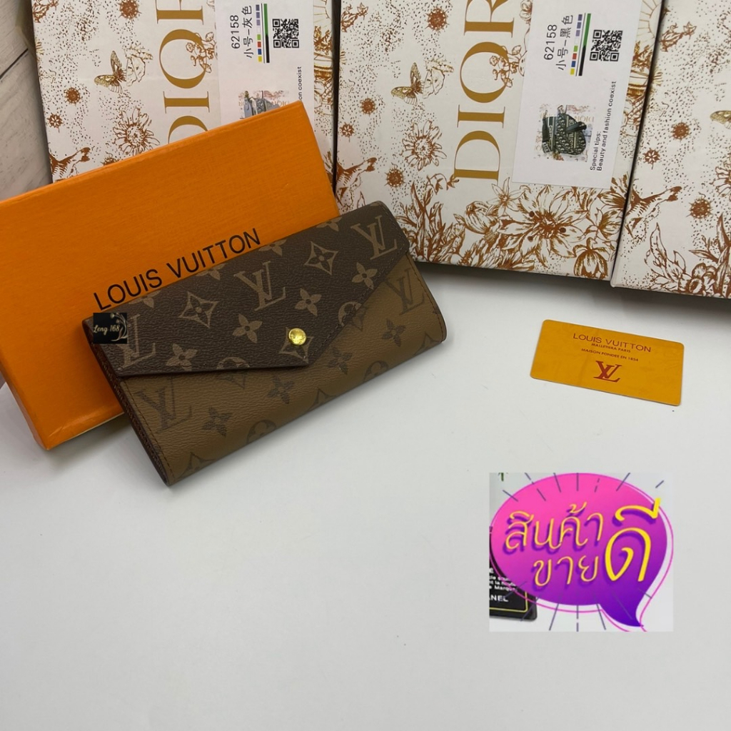 กระเป๋าตังค์ใบยาว หสุยล์ สินค้าพร้อมกล่องพร้อมส่งงานจริงจากร้าน สวยมากค่ะ ขนาด7.5 นิ้ว