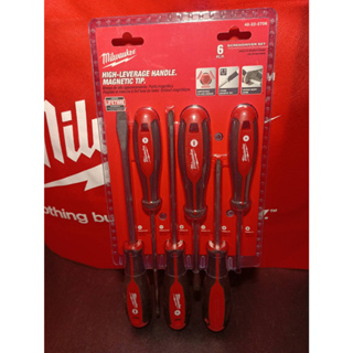 Milwaukee 48-22-2706 ชุดไขควง 6Piece Phillips and Slotted Head Screwdriv Ing Set W/Magnetic Tips and Trilobe Handles