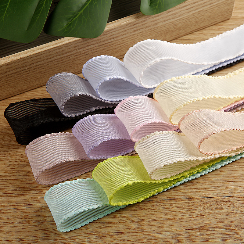 ริบบิ้นผ้าโปร่ง สไตล์เกาหลี ขอบสีน่ารัก กว้าง 2.5 และ 4 ซม. มี 2 ขนาด