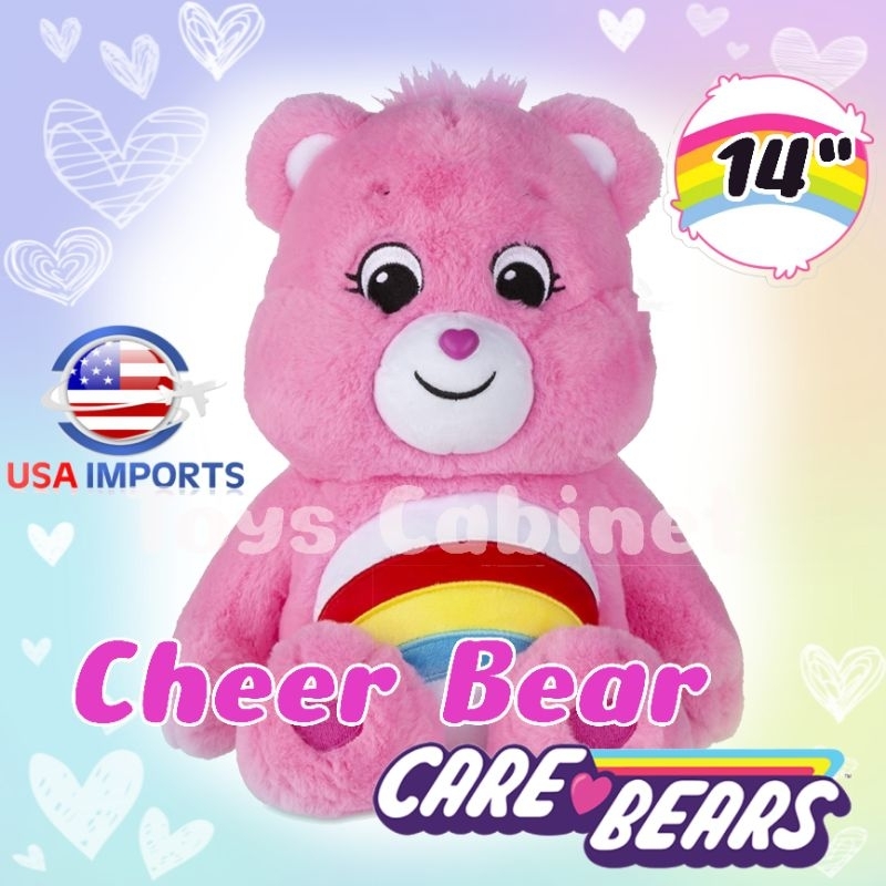 Care Bears แท้ 💯 นำเข้า USA 🇺🇲 📦 พร้อมส่ง📦 Best Seller ตุ๊กตาหมี แคร์แบร์สีชมพู 🌈 Cheer Bear หมีท้อง