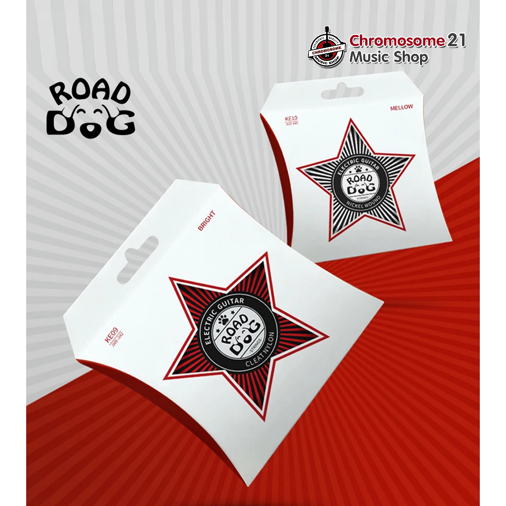 สายกีตาร์ไฟฟ้าเคลือบกันสนิม Road Dog สายชุดเบอร์ 0.09 , 0.10ให้โทนเสียงยังคงความใส ย่าน High กับ Mid