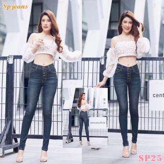 SP jeans กางเกงยีนส์ขาเดฟยาว SP24 งานป้ายที่สวยเฉี่ยว แบบเป๊ะ ผ้านุ่ม สวมใส่สบาย