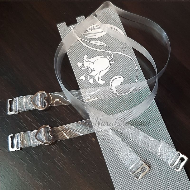 สายเสื้อในแบบใส สายใส ตะขอโลหะรูปหัวใจ สินค้าพร้อมส่ง