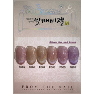 สีเจล HOLOCAT collection6สี FG65-70 มีแม่เหล็กชาร์ตสีเปล่าและBox setตามรูป FROM THE NAIL Korea🇰🇷ของแท้นำเข้าจากเกาหลี