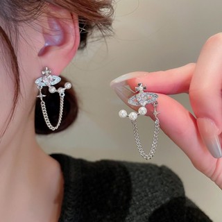 ต่างหูดาวเสาร์มุก • Crystal Pearl Saturn Earrings