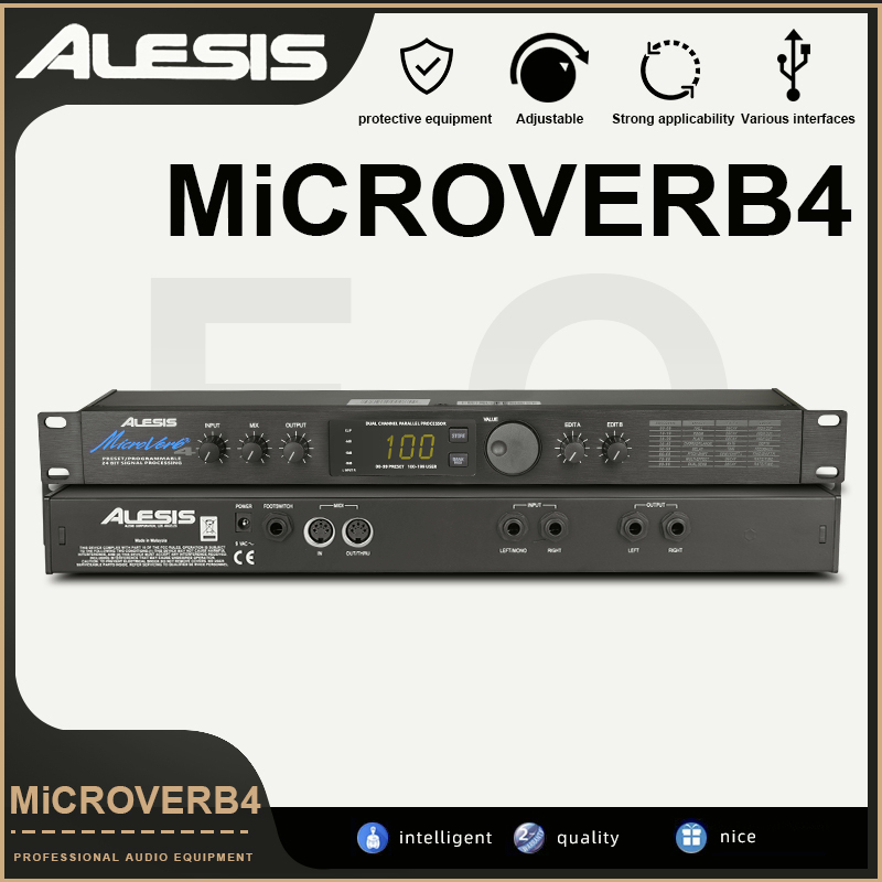 Alesis MicroVerb4 เครื่องปรับเอฟเฟคเสียงร้อง เอฟเฟกต์ดิจิตอลเวที KTV ระดับมืออาชีพมีเอฟเฟกต์เสียงให้เลือกมากกว่า 100 แบบ