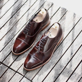 British รองเท้าออกซฟอร์ด Cap Toe Oxford (Dark Brown)