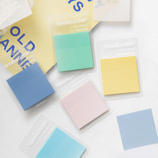 พร้อมส่ง Translucent note กระดาษโน๊ตโปร่งแสง กันน้ำ  Post-It แบบใส โพสท์อิทกันน้ำ โพสท์อิทโปร่งแสง สีพาสเทล 50แผ่น/เล่ม