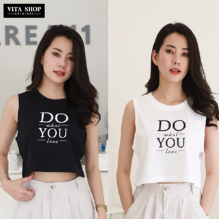 VITASHOP เสื้อผ้าแฟชั่น กล้ามแขนกุด ผ้าคอตตอนเนื้อนุ่ม ใส่สบาย พร้อมส่ง