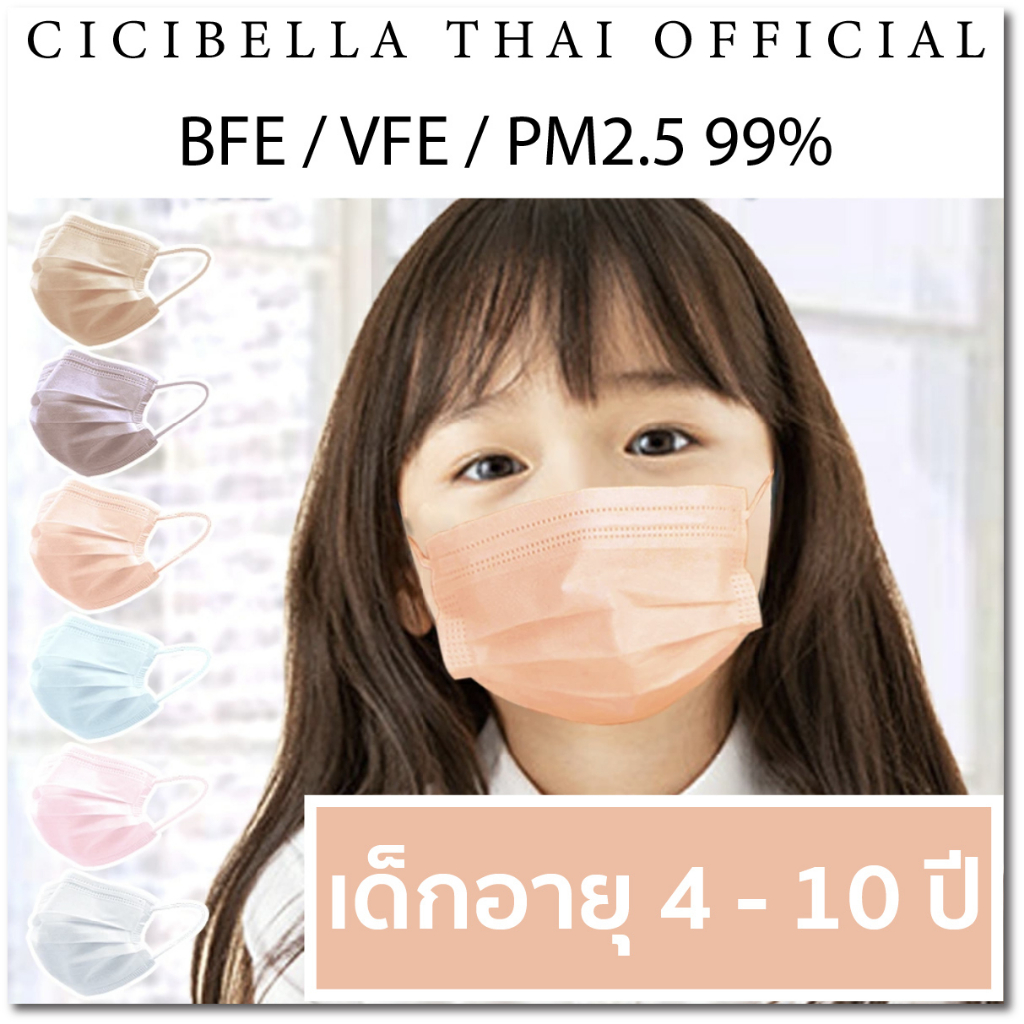 หน้ากากอนามัยเด็ก Cicibella Soft Comfortable Kids Mask นำเข้าจากประเทศญี่ปุ่น