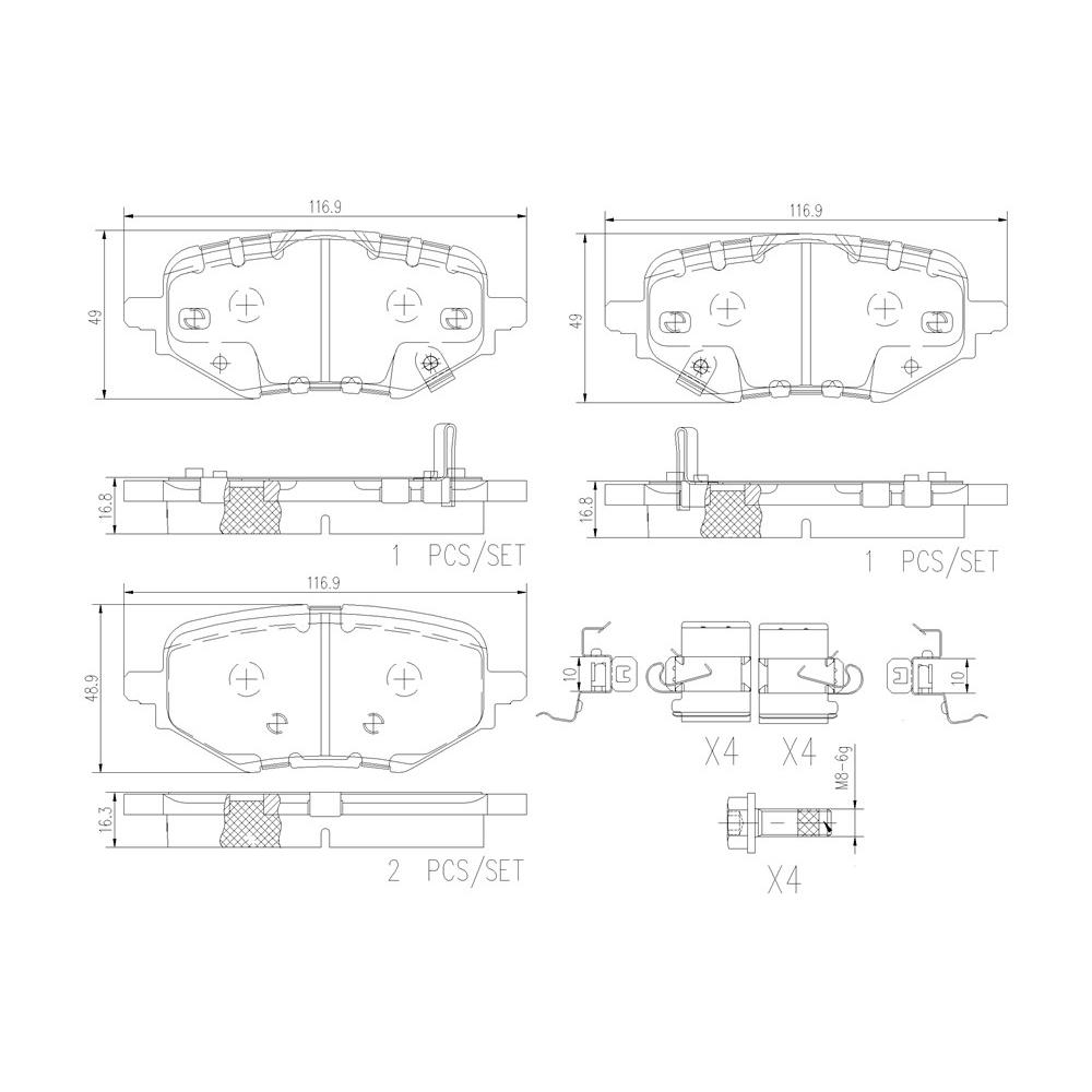 ผ้าดิสเบรคหลัง HONDA ACCORD Gen10 G10 CV CV1 1.5 Turbo CV3 2.0 i Vtec Hybrid 2019-
